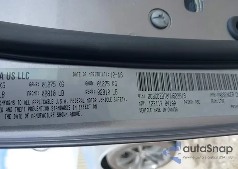 2017 Dodge Challenger R/T z USA, uszkodzony, nr VIN 2C3CDZBT0HH522619